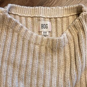 BDG Beige Ribbed Knit Sweater